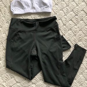Army green New Balance leggings